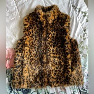 J. Crew Leopard Print Zip Up Vest